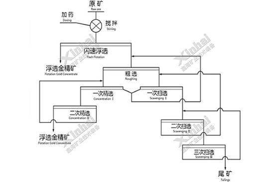 Flash flotation of gold ore