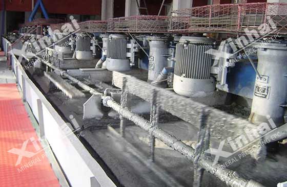 xinhai running flotation cell machine in ore beneficiation plant